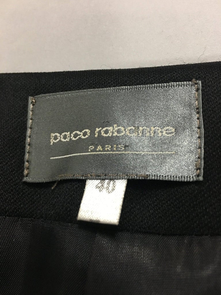 Vintage PACO RABANNE PARIS Space Age Metal Embellish Pocket Jacket For Sale 5