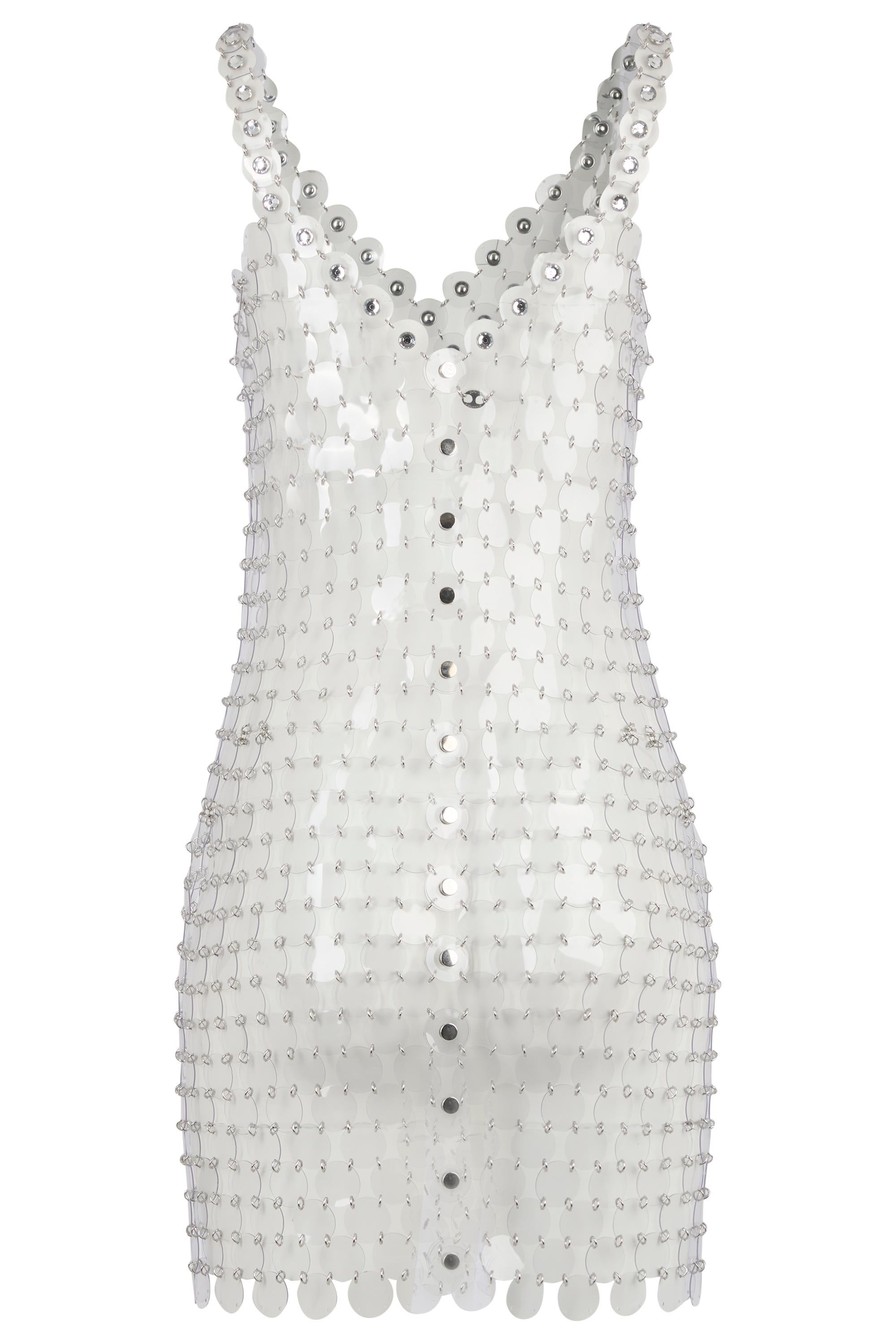 Vintage Paco Rabanne S/S 2004 Transluzentes PVC-Minikleid im Zustand „Hervorragend“ im Angebot in London, GB