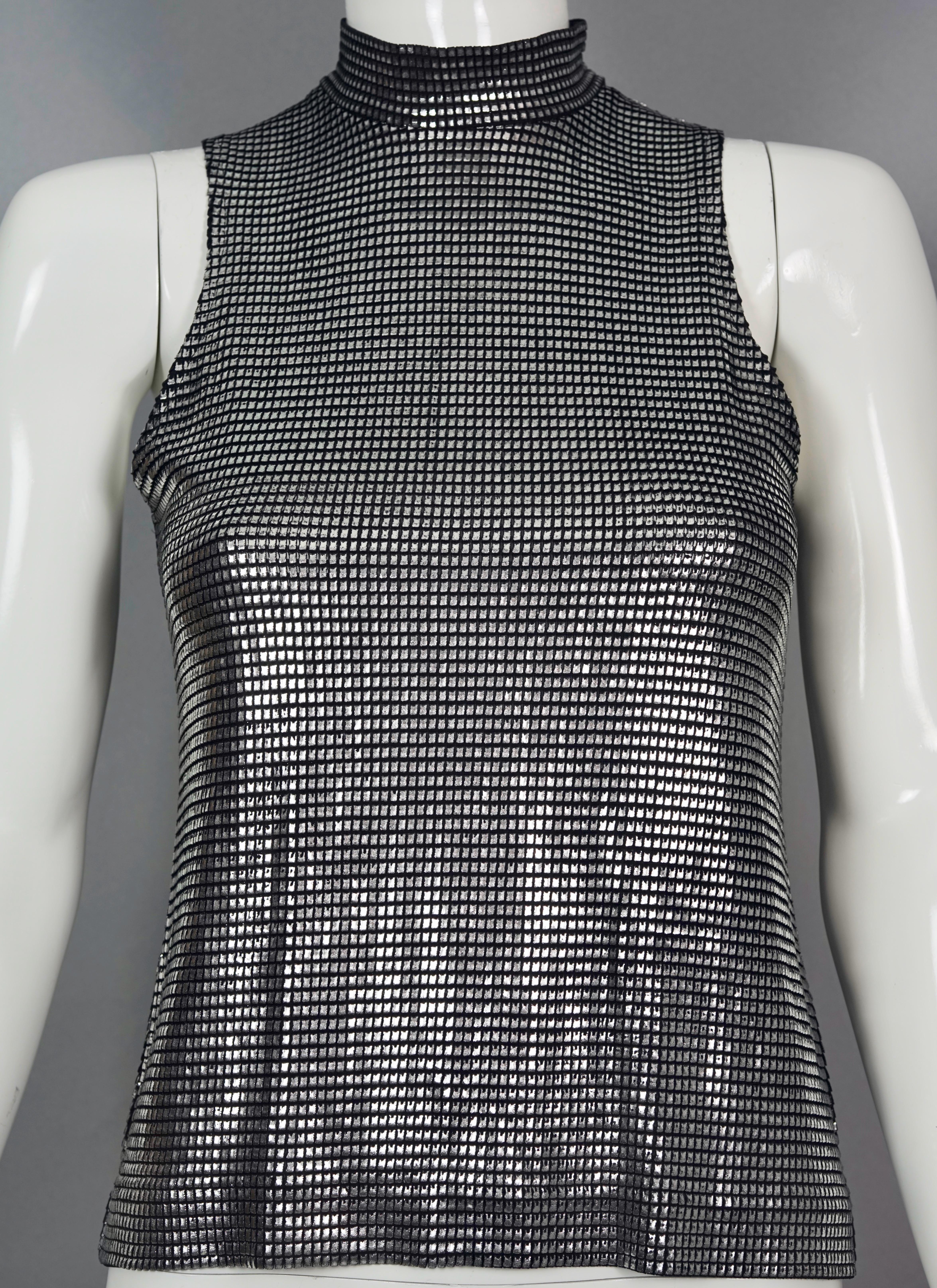 Vintage PACO RABANNE Silver Foil Mesh 