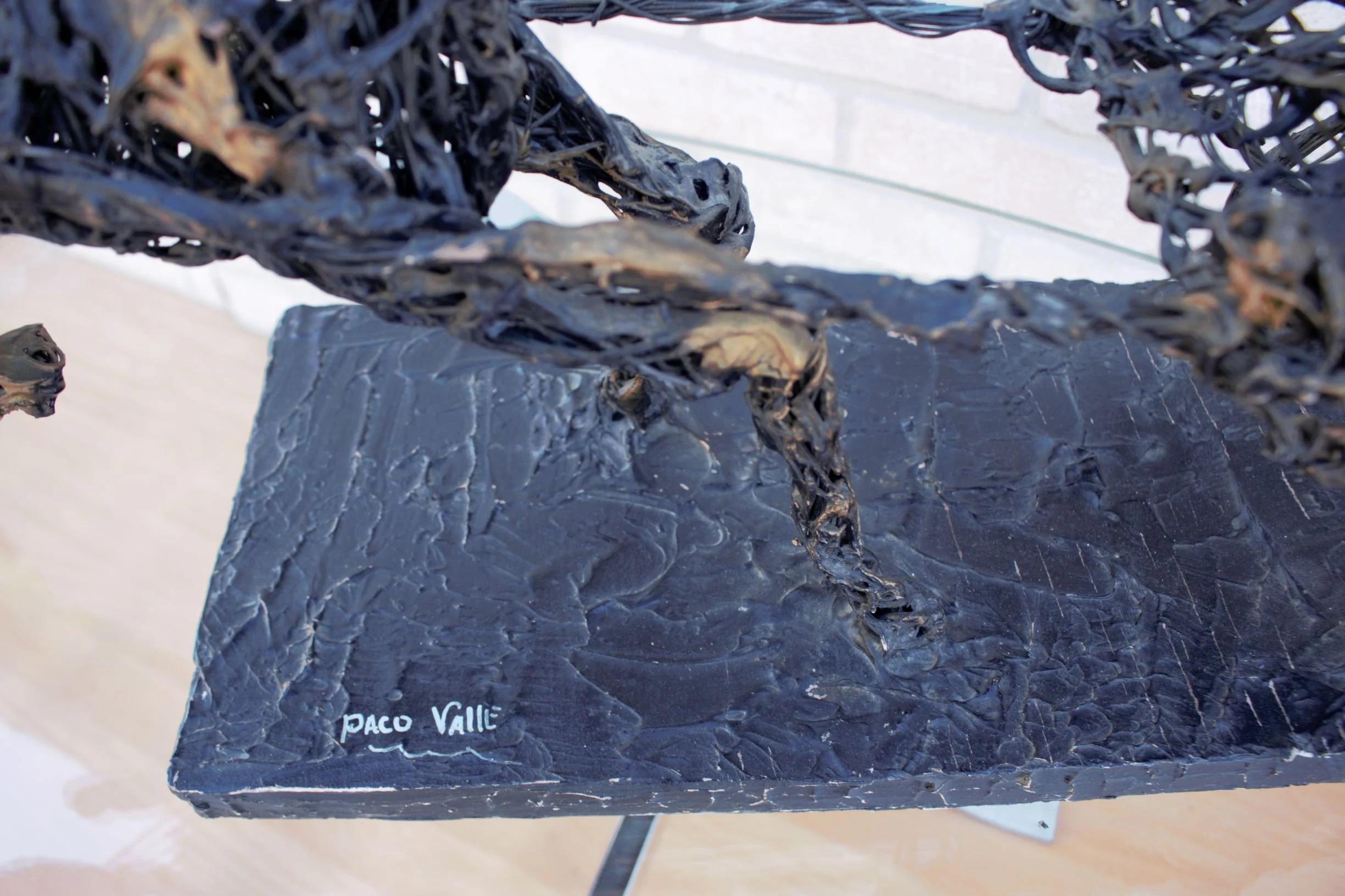 Escultura Brutalista Vintage Paco Valle Caballo y Jinete, Firmada Moderno en venta
