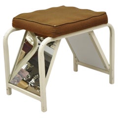 Retro Padded Shoe Fitting Store Bench with Mirrors by Metal Specialties Mfg