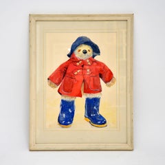 Vintage Paddington Bear Original Water Colour Painting