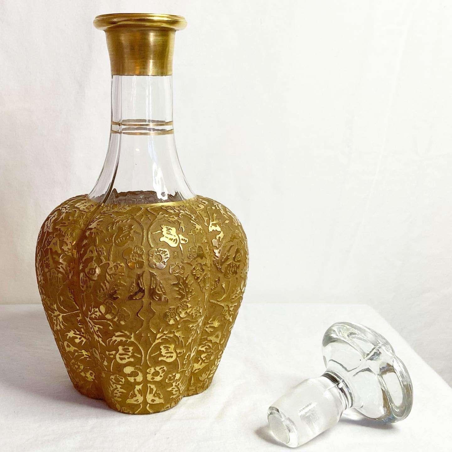 20th Century Vintage Paden City Spring Orchard Gold Encrusted Decanter