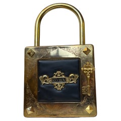 Antique Padlock Key Box in Patinated Brass, Japan 1980s