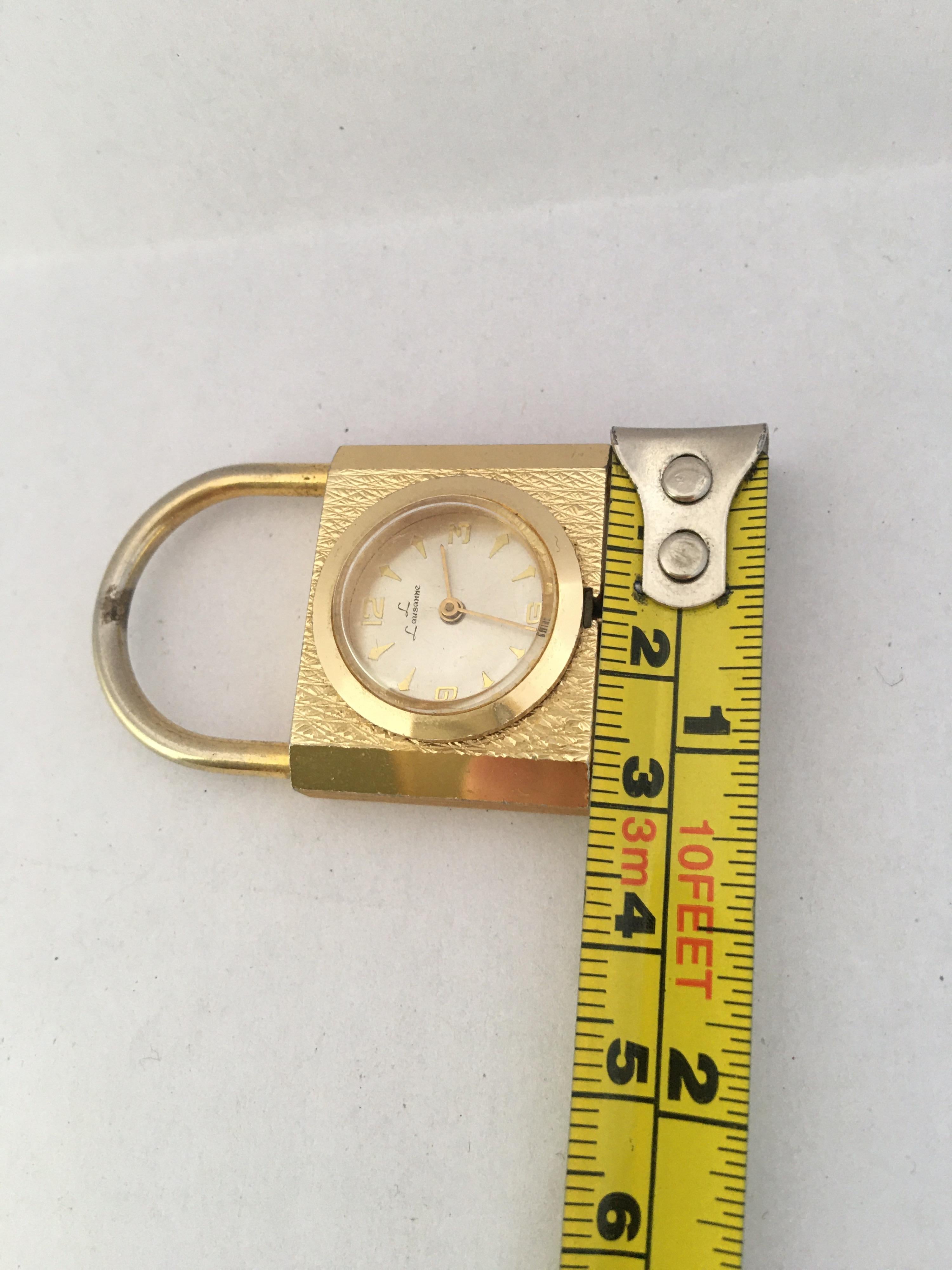 Vintage Padlock Shape Swiss Mechanical Pendant Watch For Sale 3
