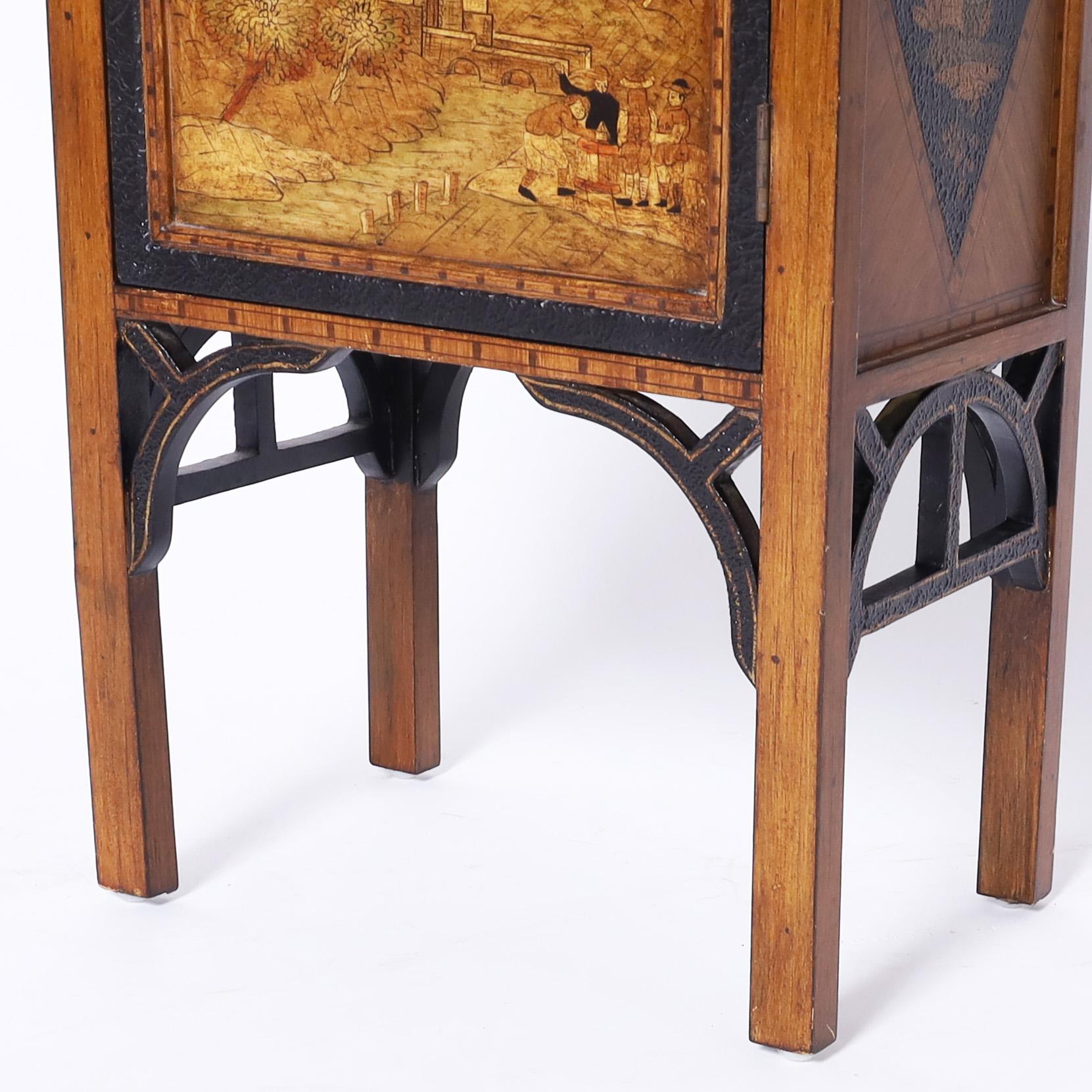 Vintage Pagoda Chinese Chippendale Etagere with Chinoiserie For Sale 2