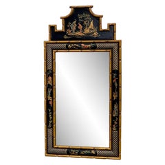 Vintage Pagoda Chinoiserie Asian Faux Bamboo Chinese Chippendale Wall Mirror