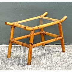 Vintage Pagoda Rattan Low Drinks Table