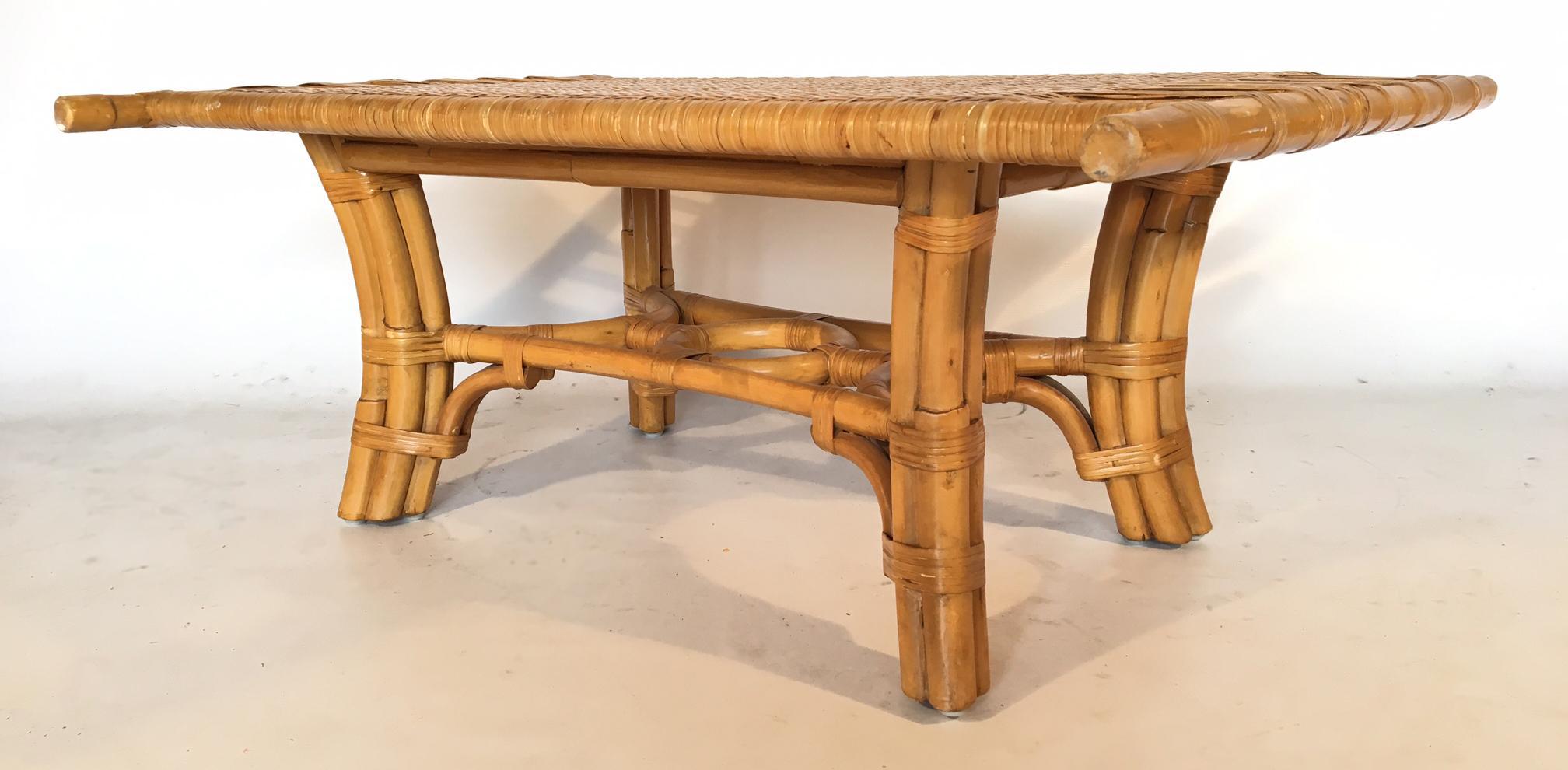 vintage bamboo coffee table