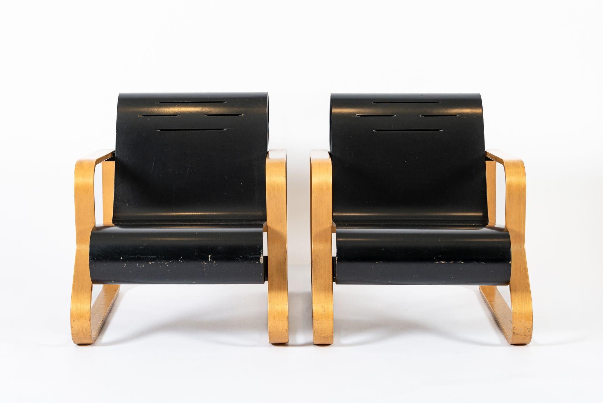Vintage Paimio #41 Sillones de madera contrachapada de Alvar Aalto para Artek Finlandés en venta