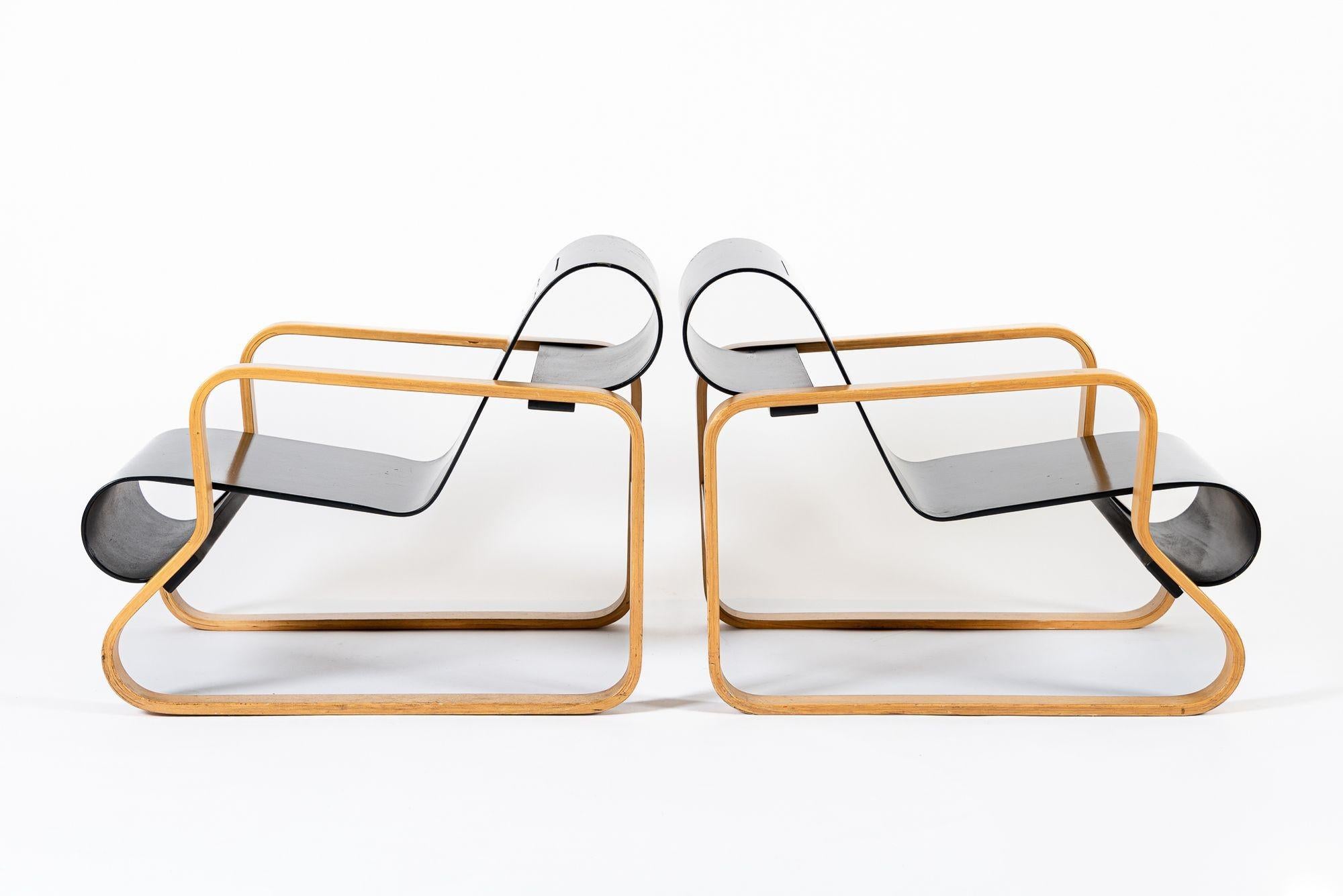 Vintage Paimio #41 Sillones de madera contrachapada de Alvar Aalto para Artek en Bueno estado para la venta en Detroit, MI
