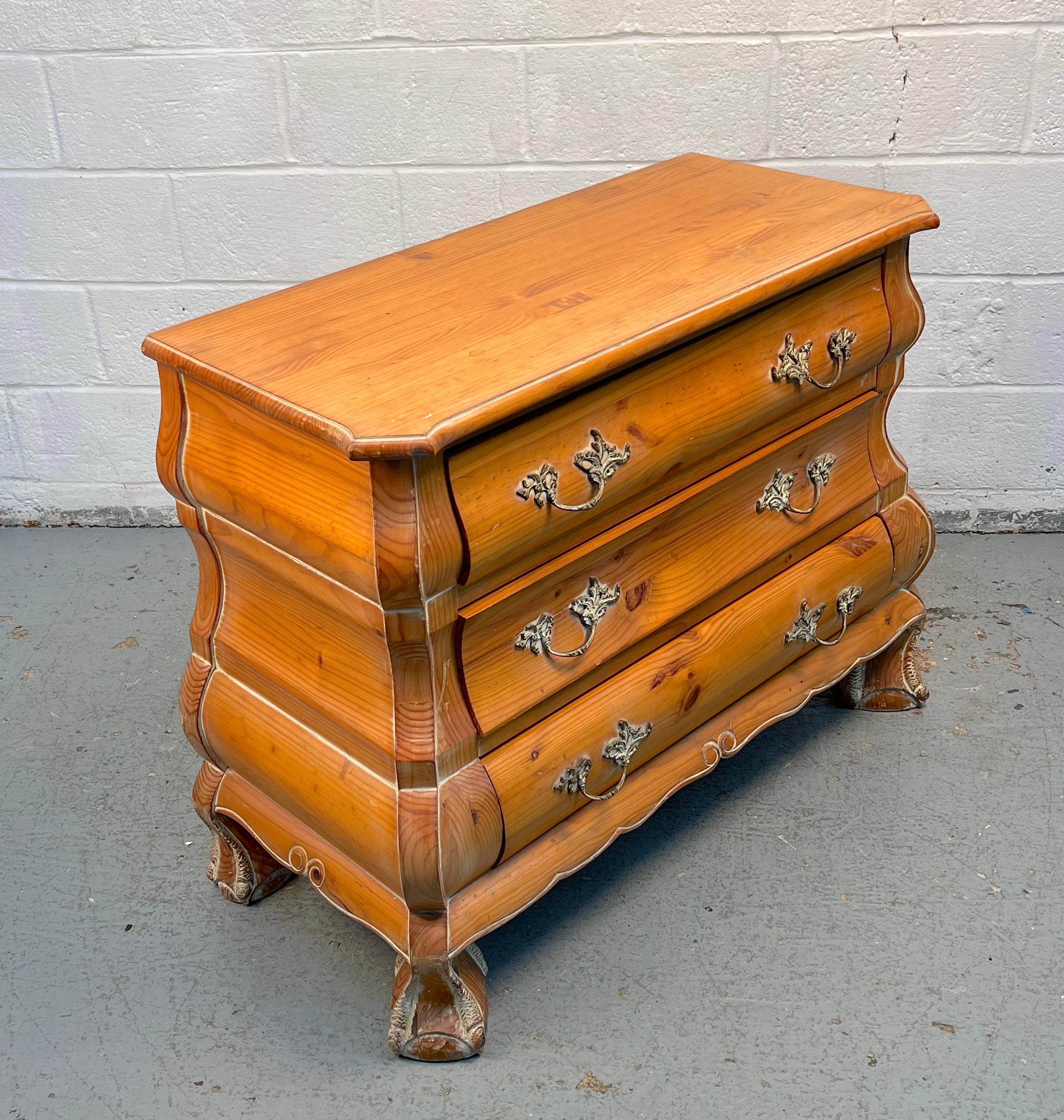 French Bombe Style Three-Drawer Chest For Sale 1