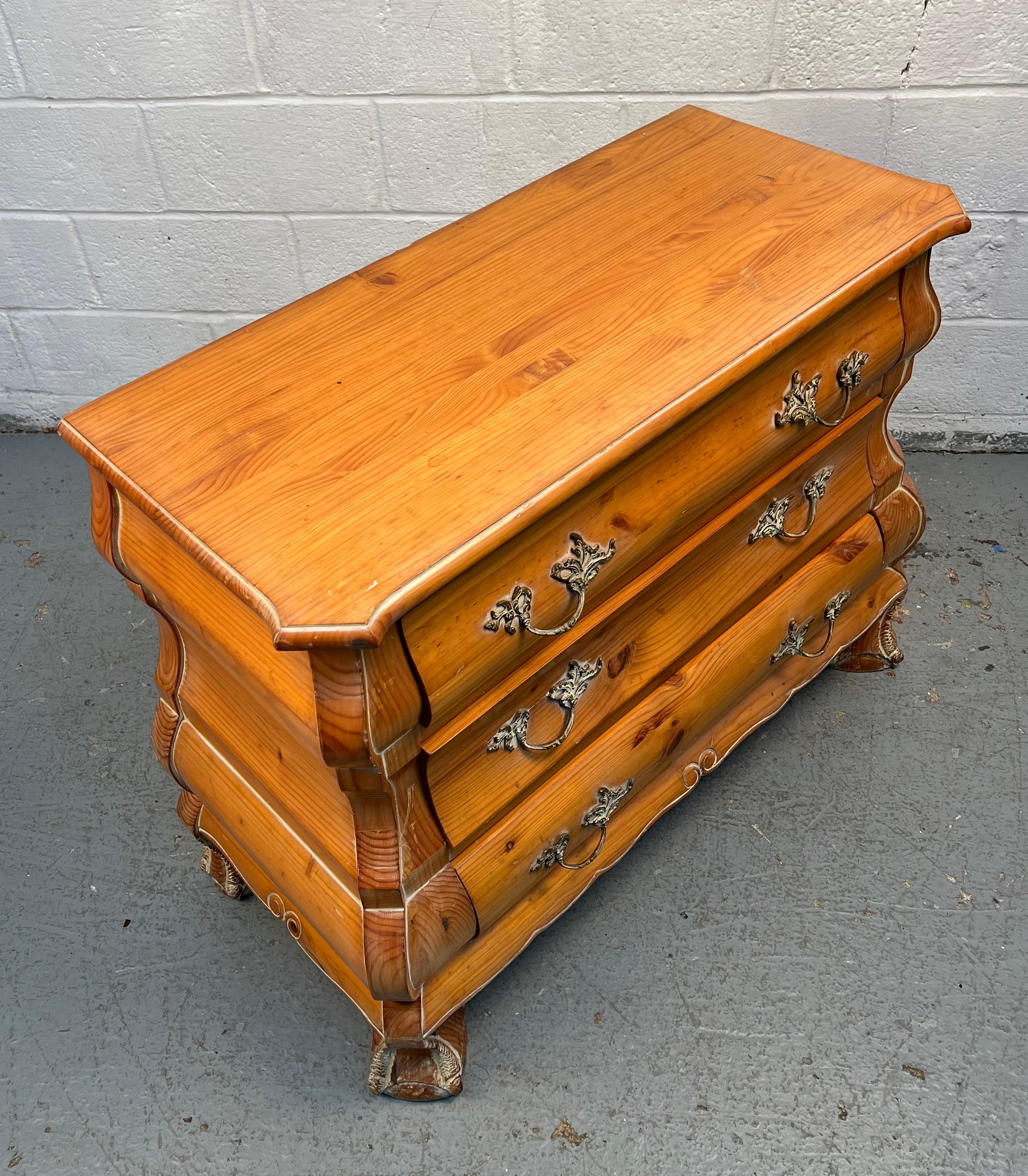 French Bombe Style Three-Drawer Chest For Sale 2