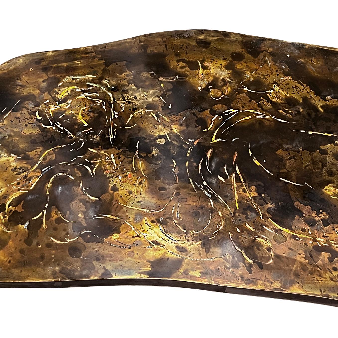 American Vintage Paintated Bronze Laverne Table For Sale