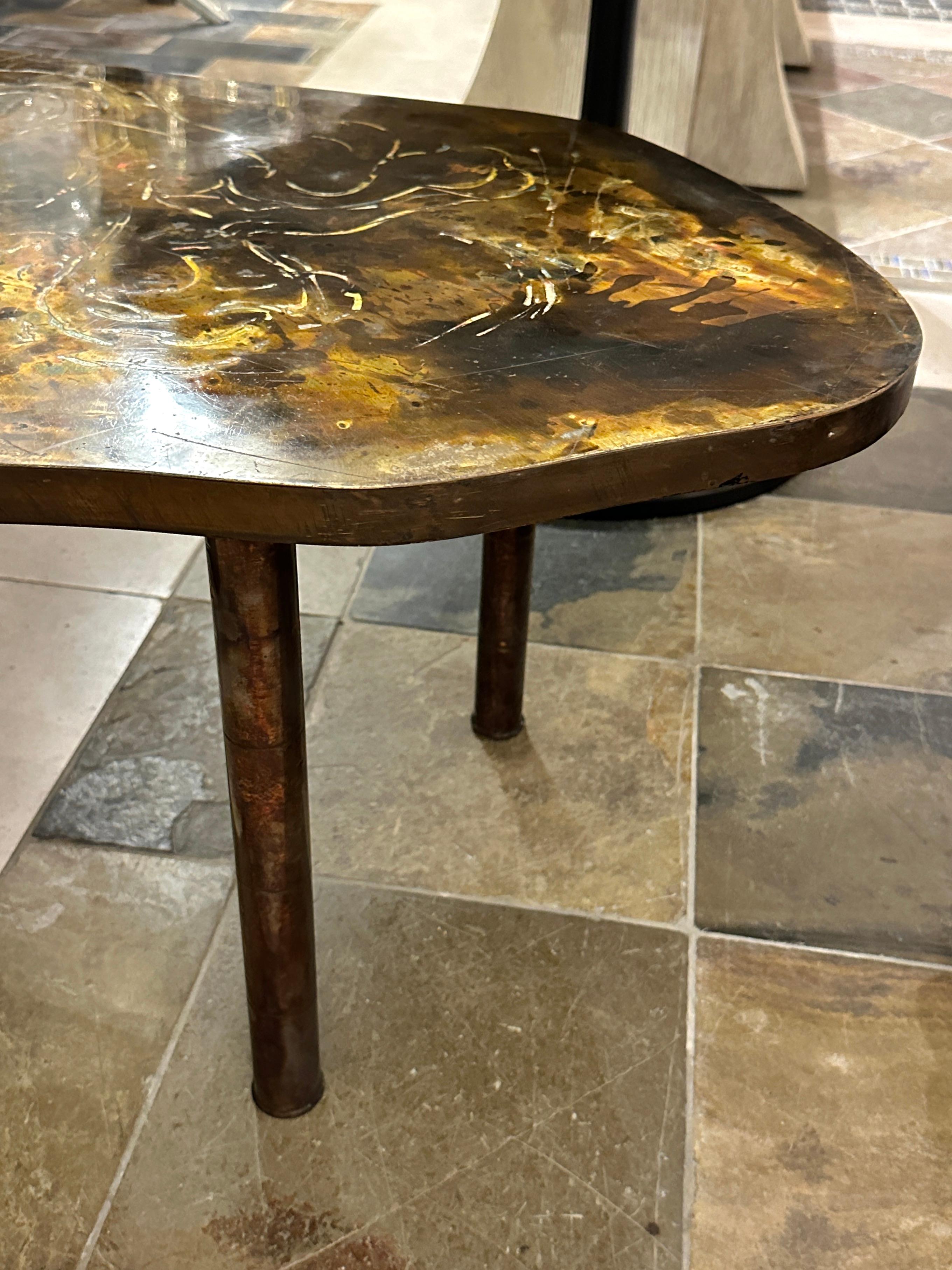 Vintage Paintated Bronze Laverne Table For Sale 2