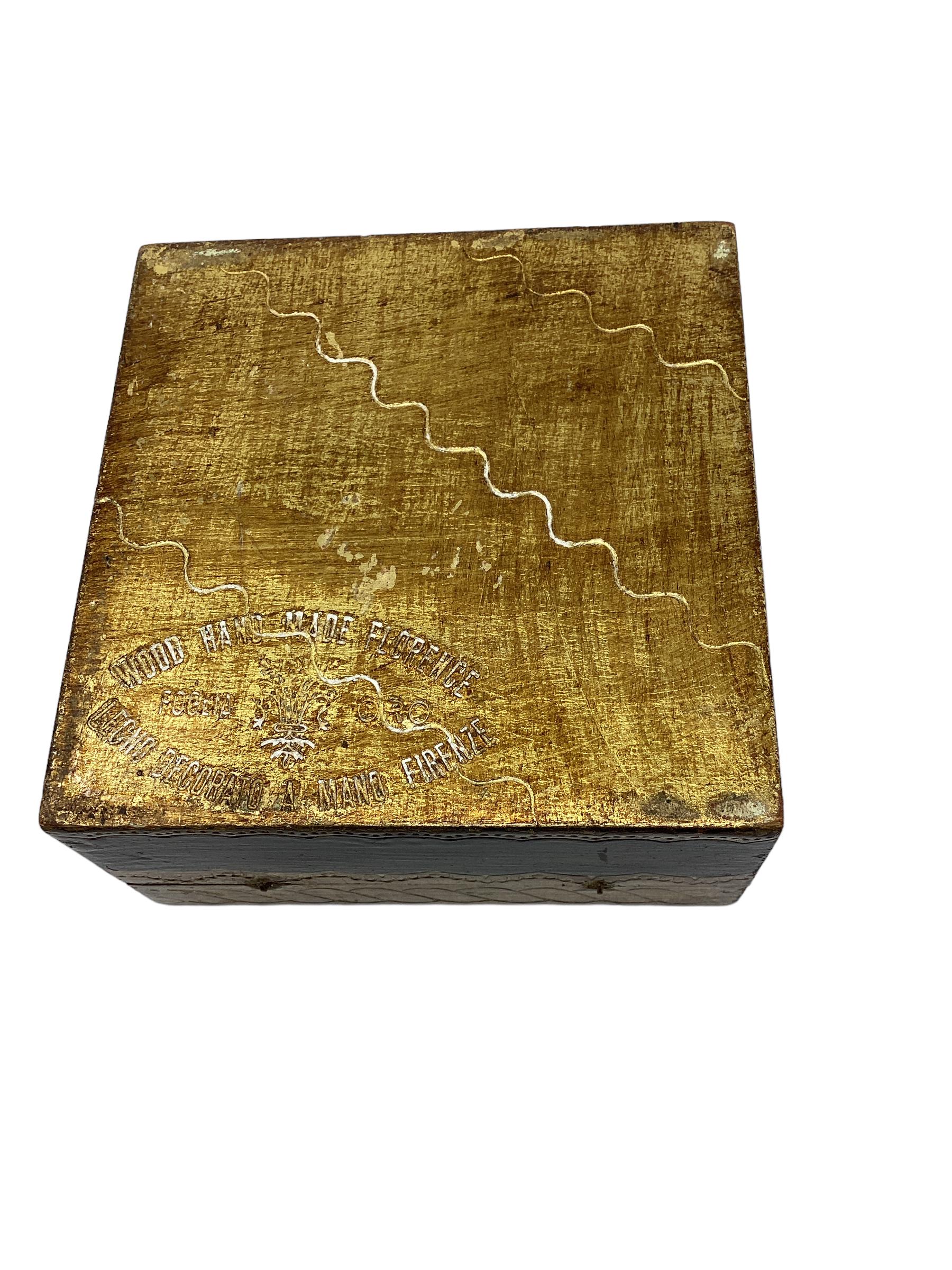 Vintage Painted and Gilt Florentine Box For Sale 1