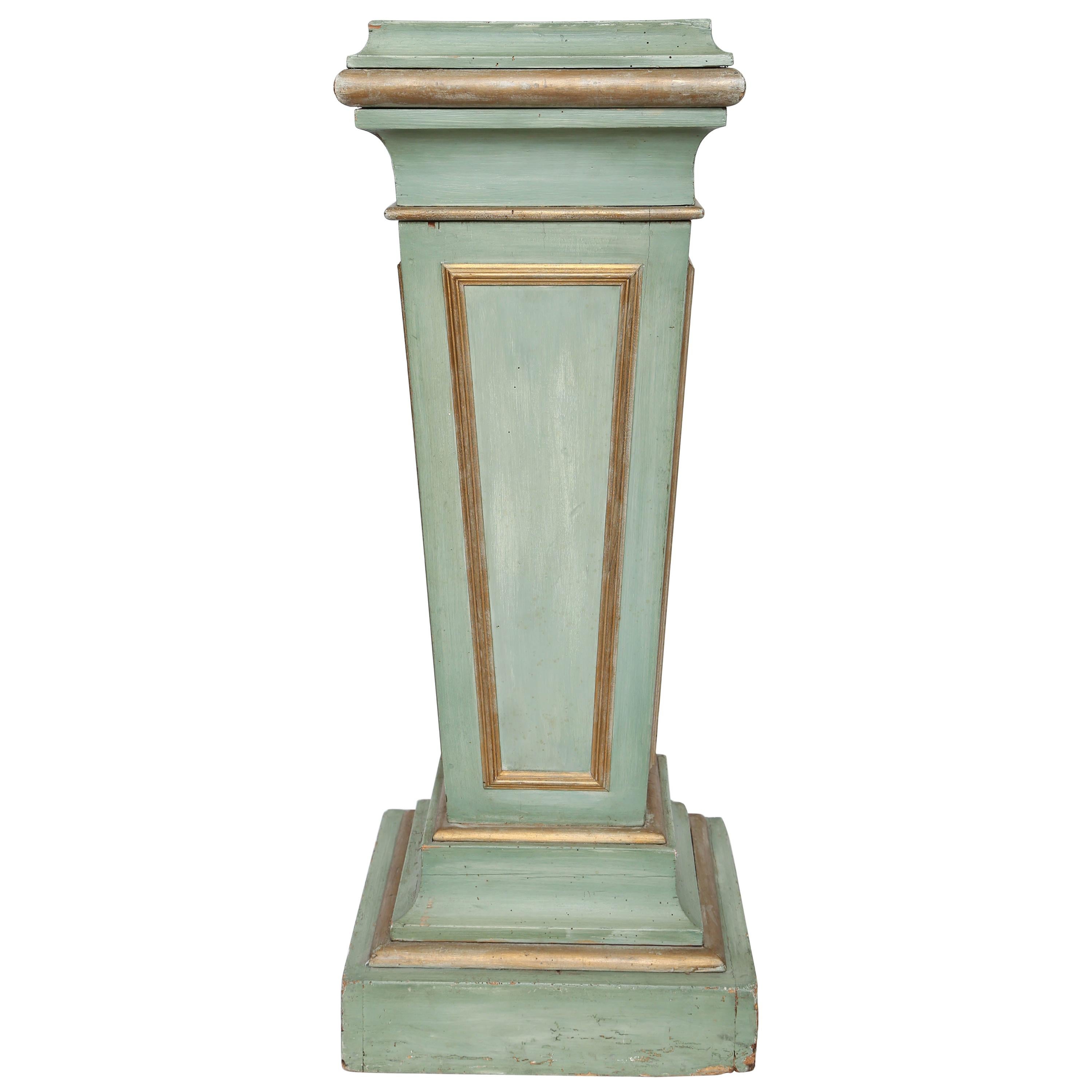 Vintage Painted and Parcel-Gilt Classical Pedestal For Sale