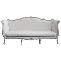 Vintage Painted and Upholstered Louis XV Daybed Style Sofa