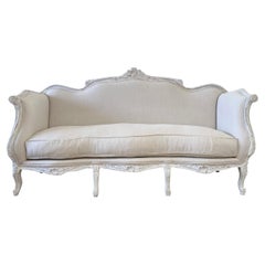 Vintage Painted and Upholstered Louis XV Style Settee