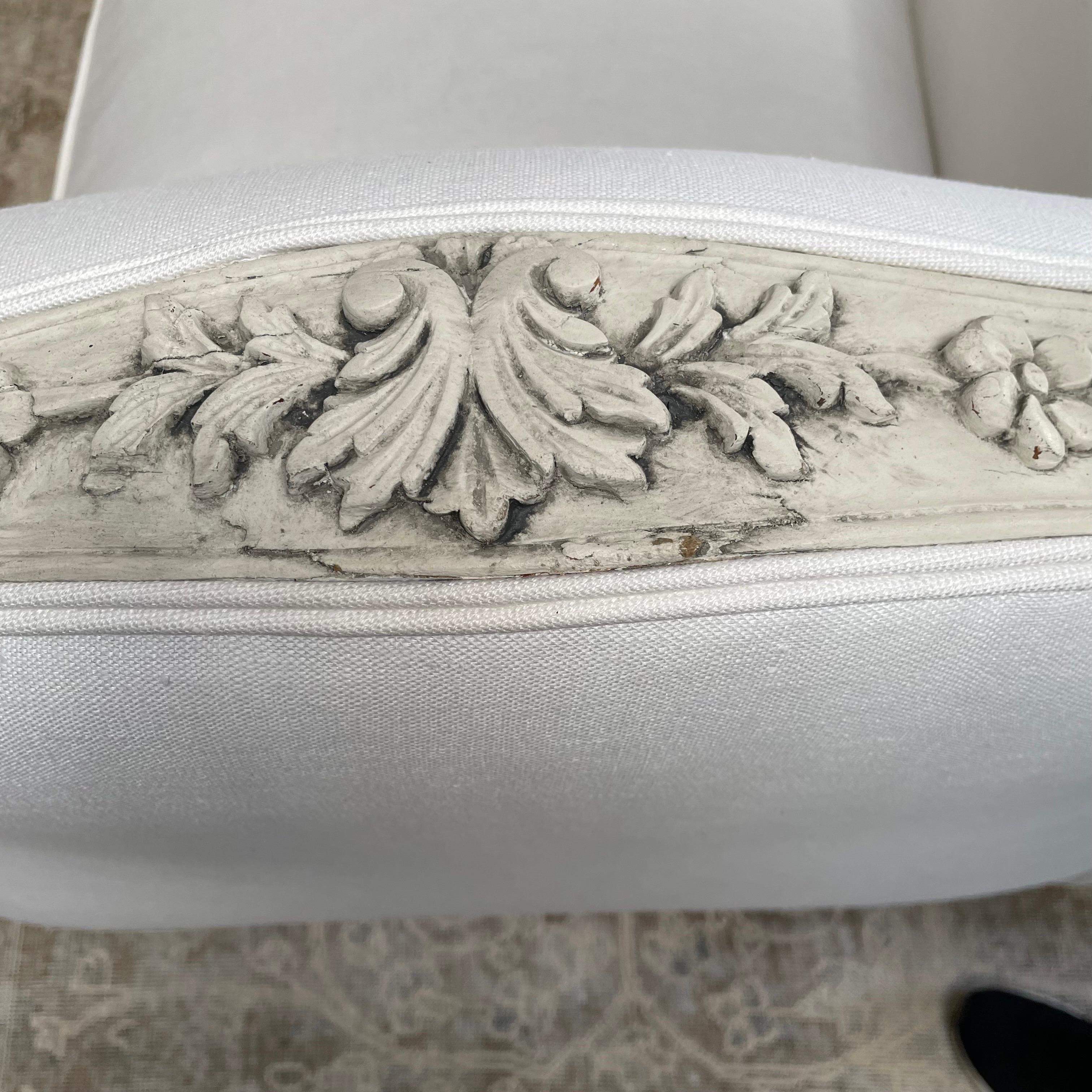 Vintage Painted and Upholstered Louis XVI Style Sofa 11