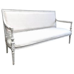 Vintage Painted and Upholstered Settee