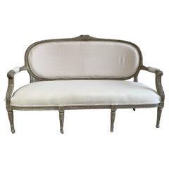 Vintage Painted and Upholstered Settee