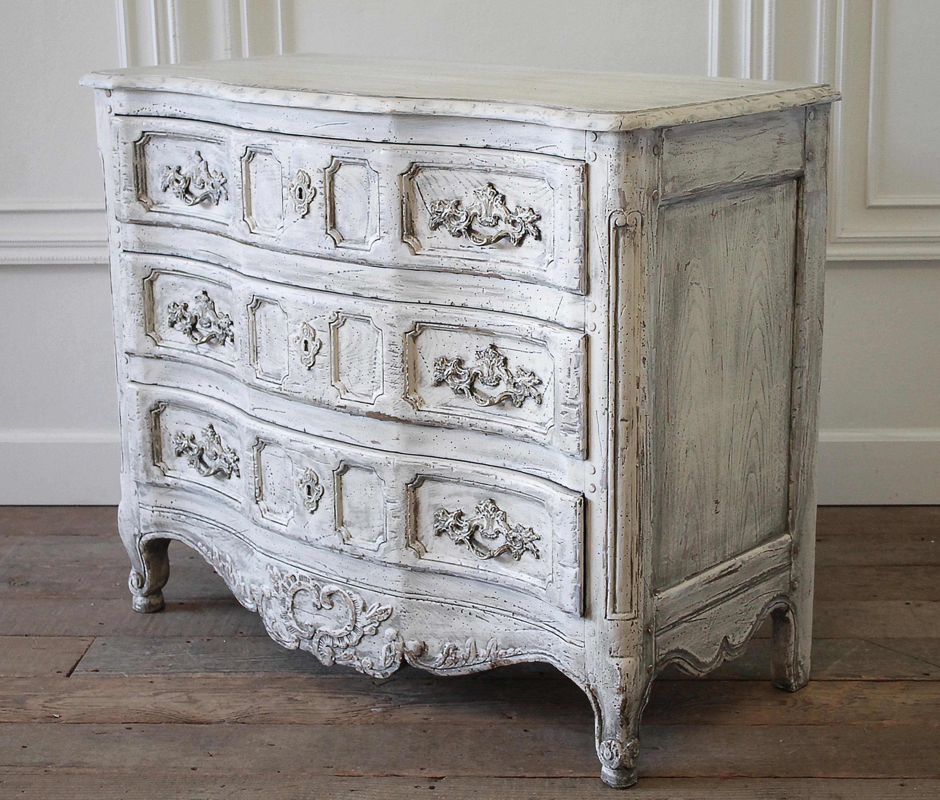 Vintage Painted Baker Commode Three-Drawer Chest 7