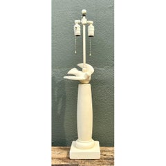 Vintage Painted Bird Lamp