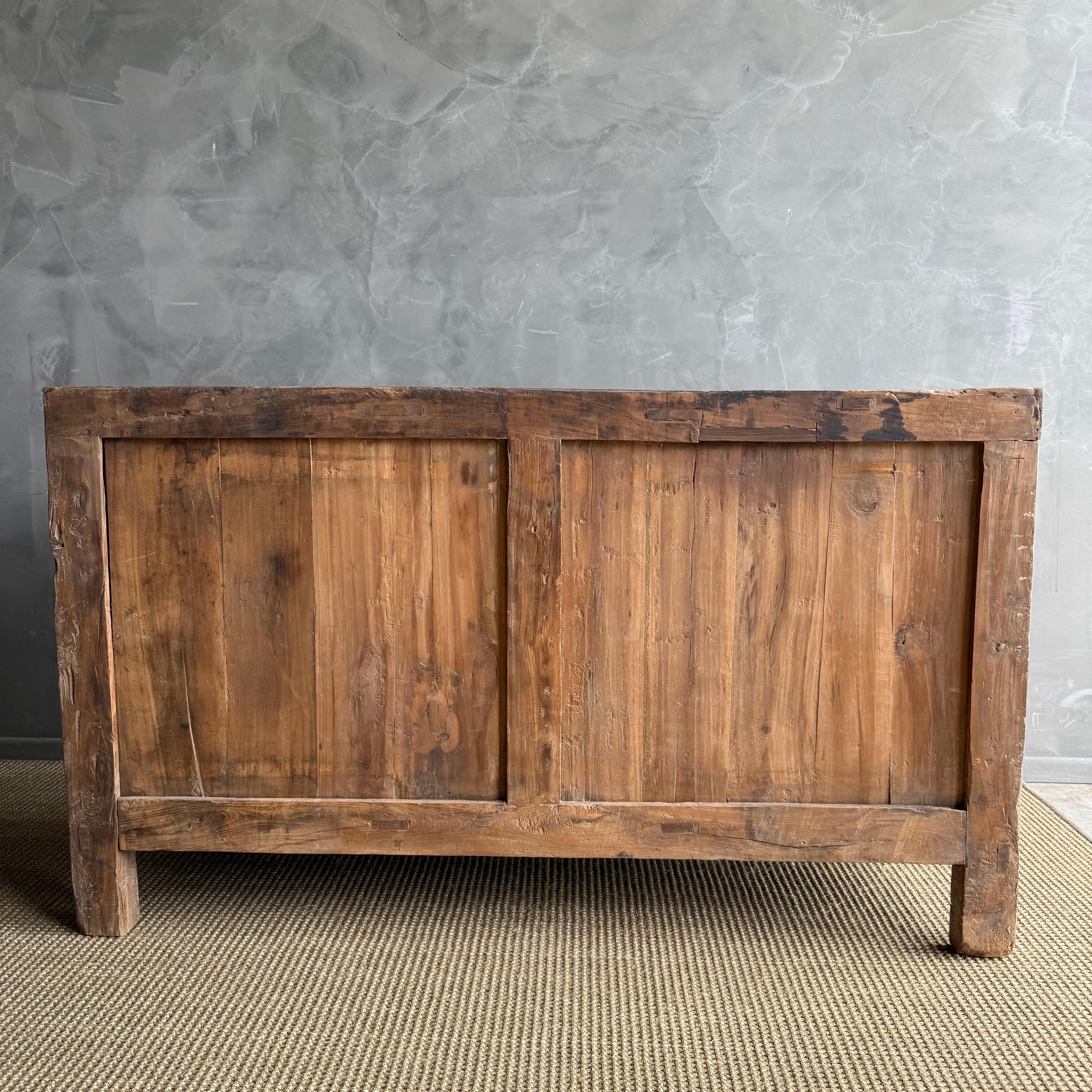 Consola de Madera de Olmo Negro Pintada Vintage con Puertas 56 en venta 4