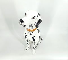 Vintage painted ceramic dalmatian dog, 1970s