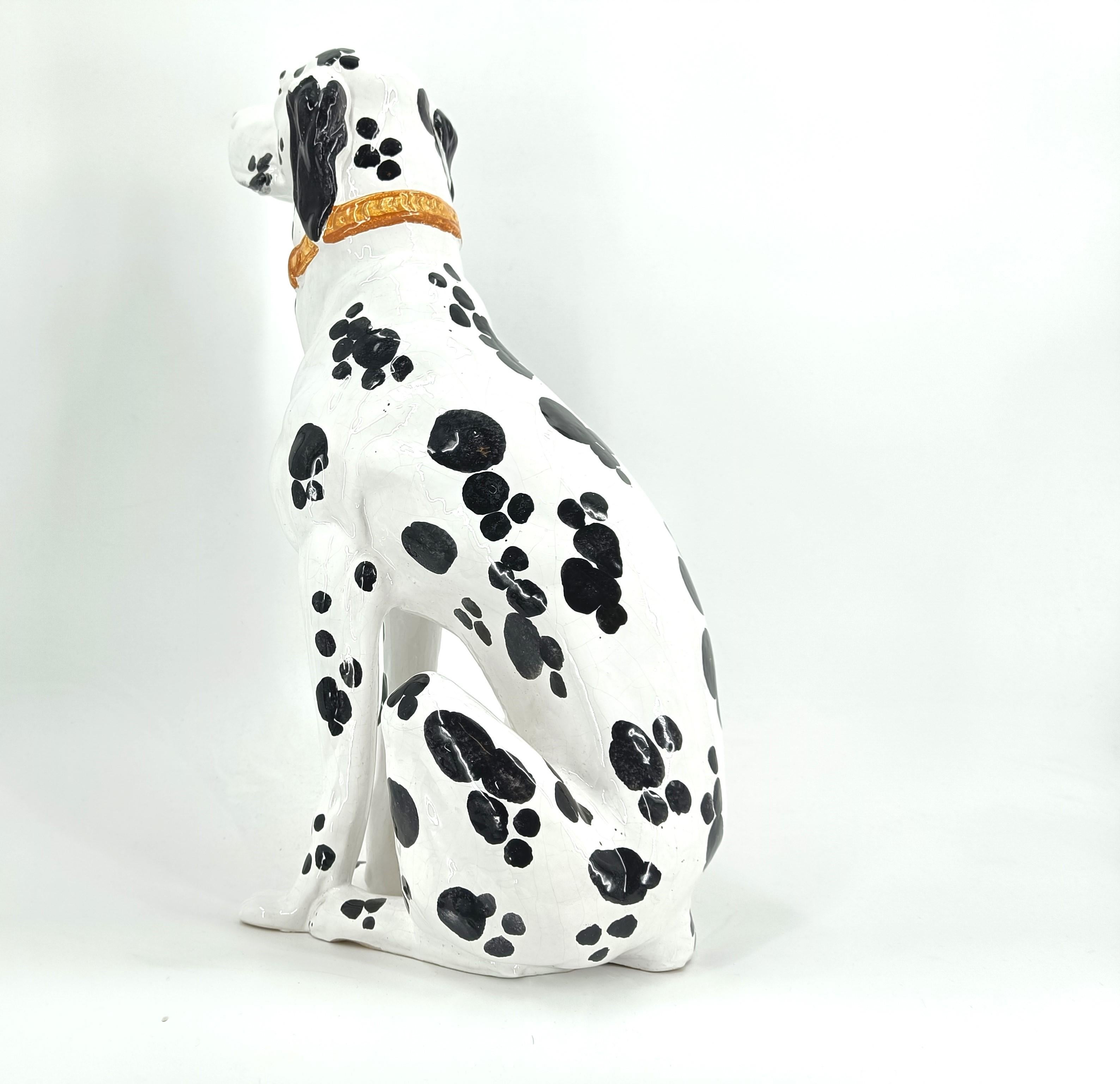 Perro dálmata de cerámica pintada vintage, años 70 en Bueno Estado en Leuven, Vlaams Gewest