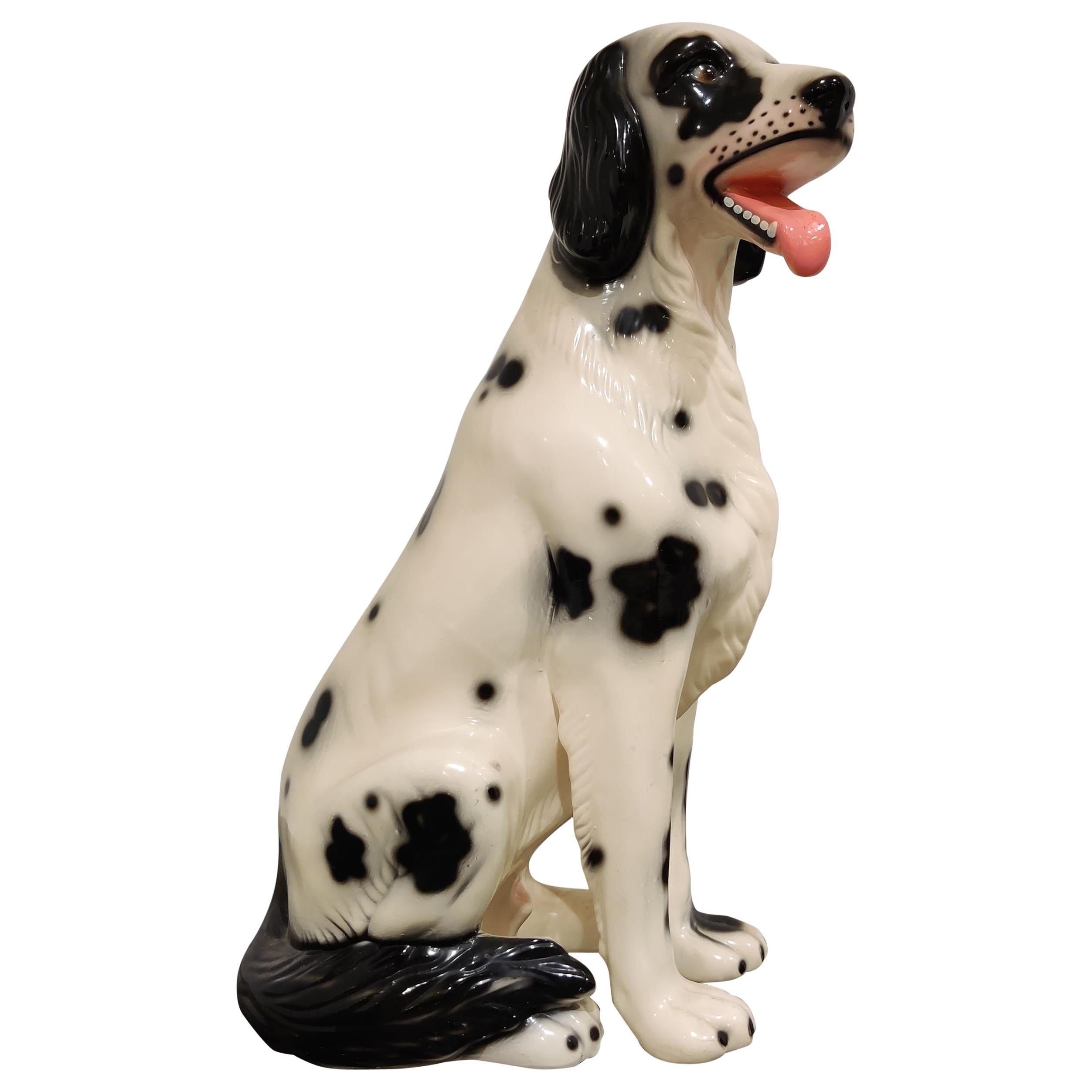 Vintage Painted Ceramic Dalmatian Dog, 1970s