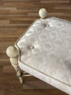 Vintage Painted Decorative Metal Bench or Stool