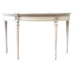 Vintage Painted Demi Lune Louis XVI Style Table
