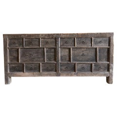 Used Painted Elm Wood Cabinet with Drawers 71"