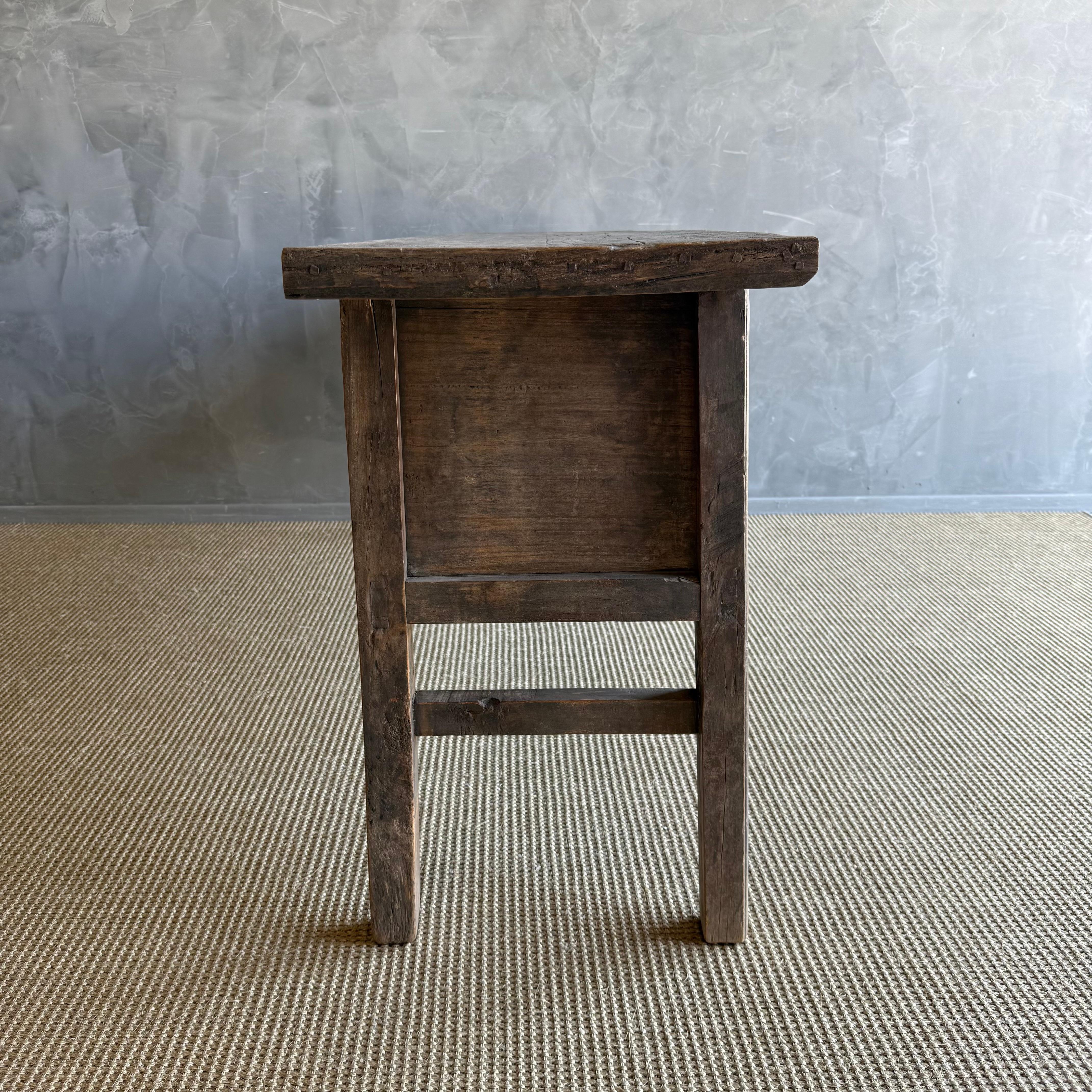 Vintage Painted Elm Wood Console Table with Drawers 76.5