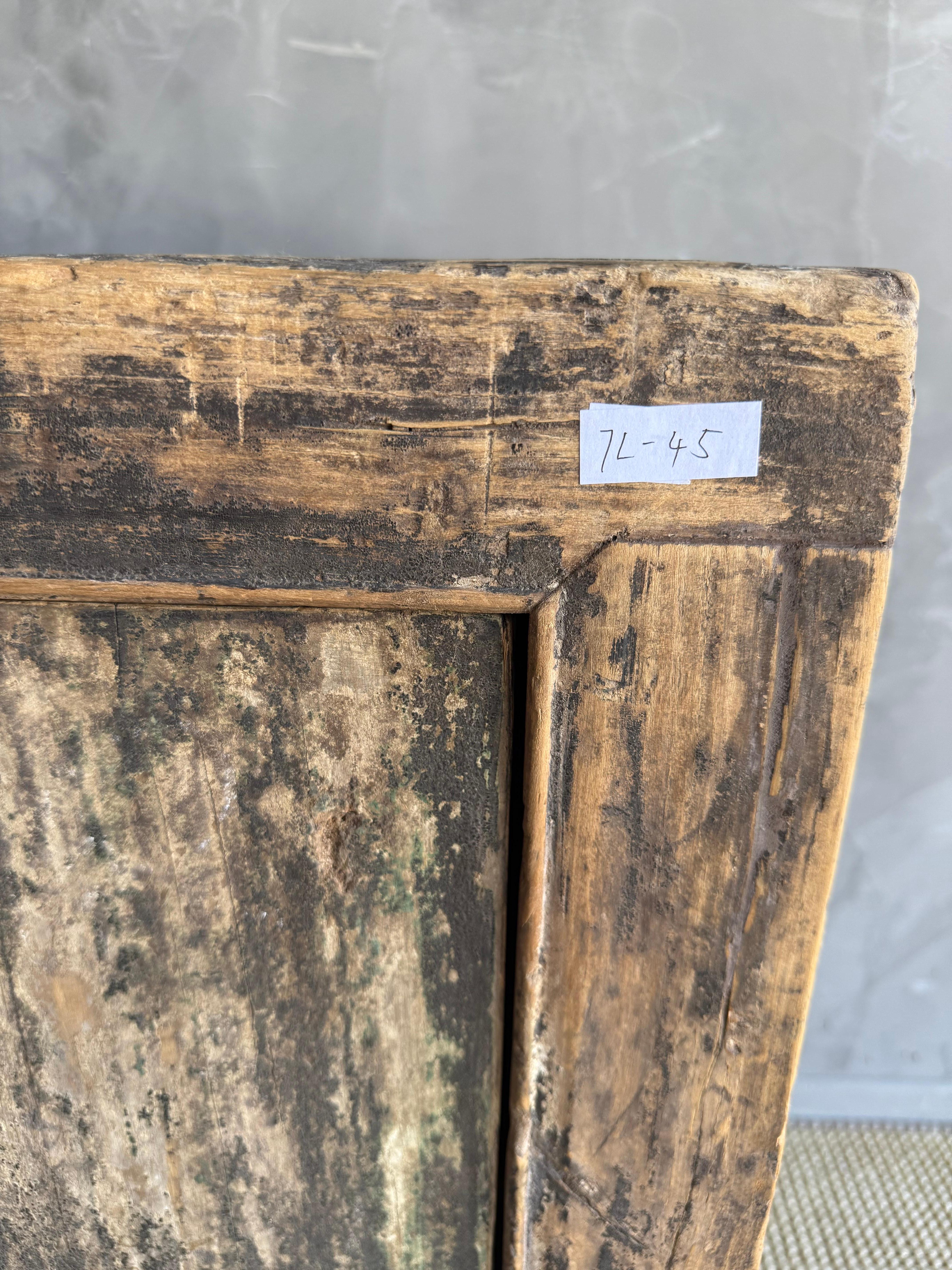 Console Vintage en bois d'orme peint avec tiroirs en vente 5