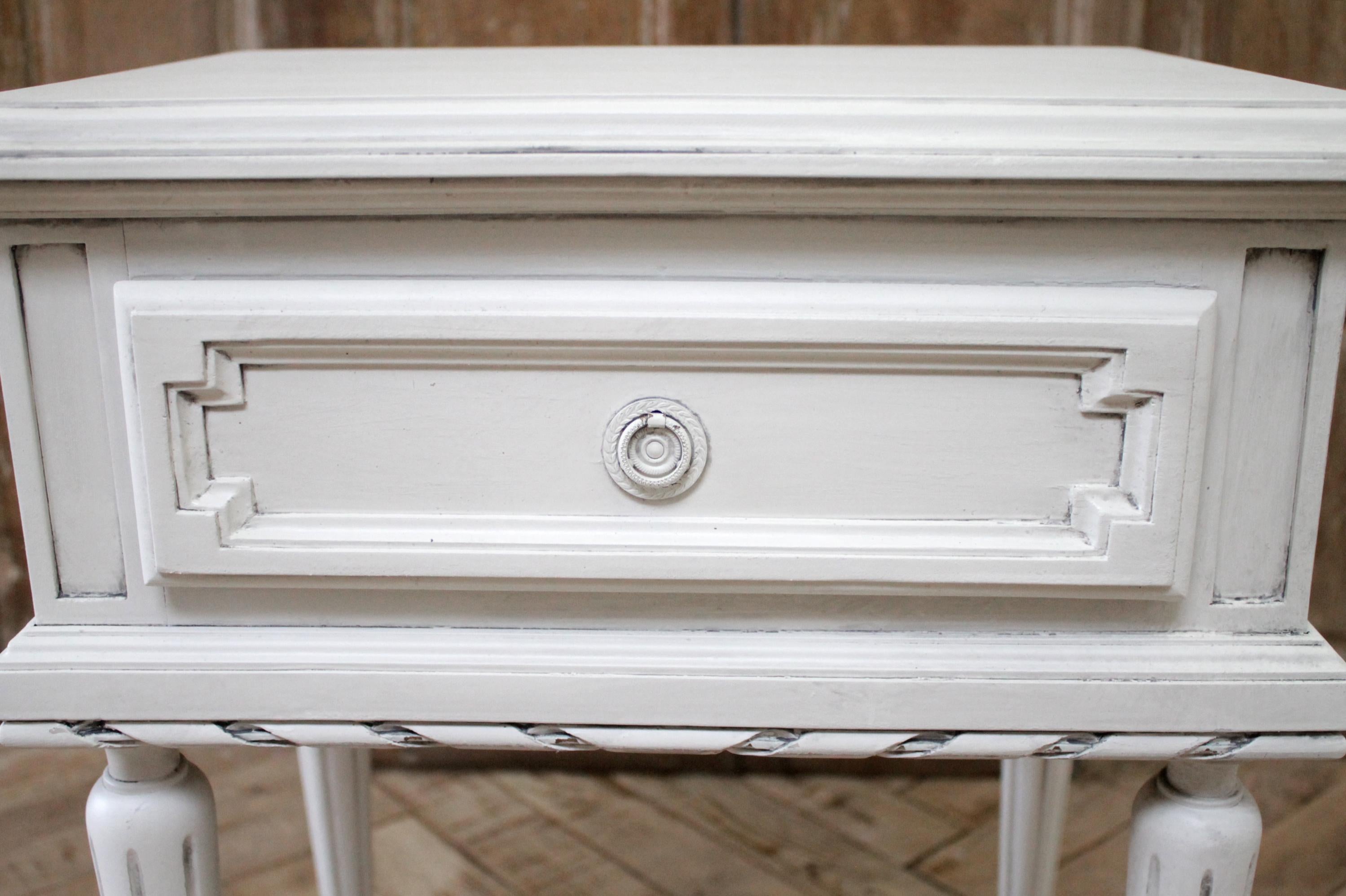 Vintage Painted French Louis XVI Style Side Table 1