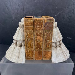 Paire de serre-livres sculpturaux à glands, peints, de style vintage français