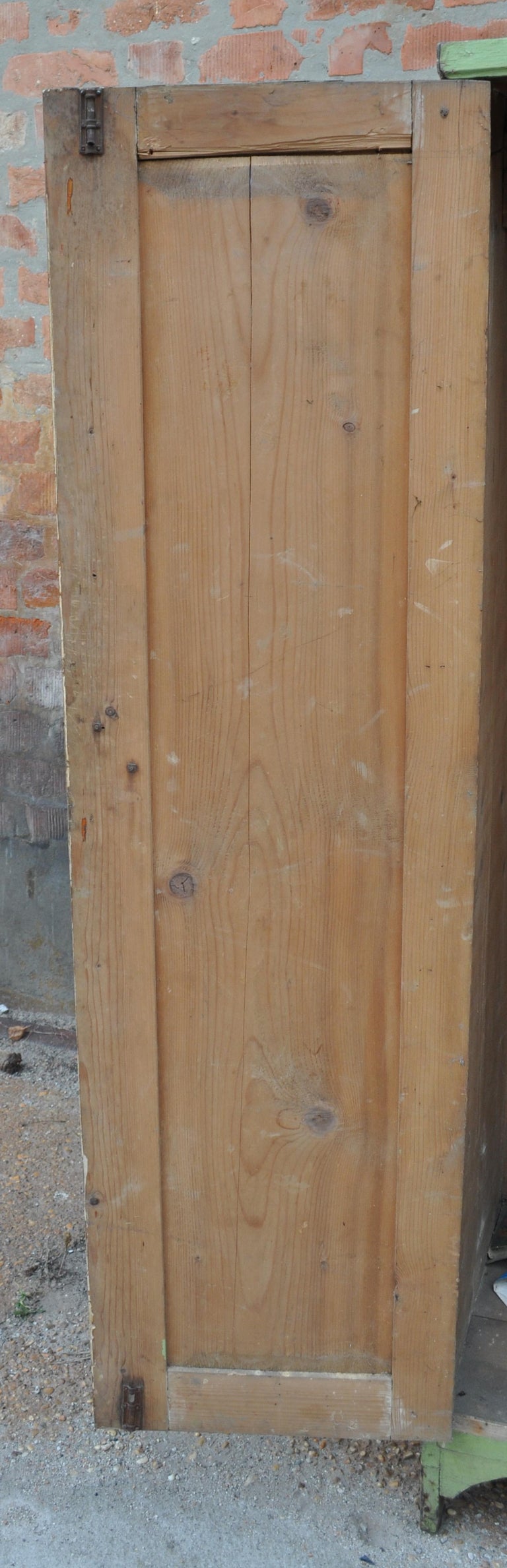 Vintage Painted Green Wardrobe Armoire For Sale at 1stDibs