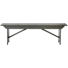 Antique Painted Grey Bucket Bench