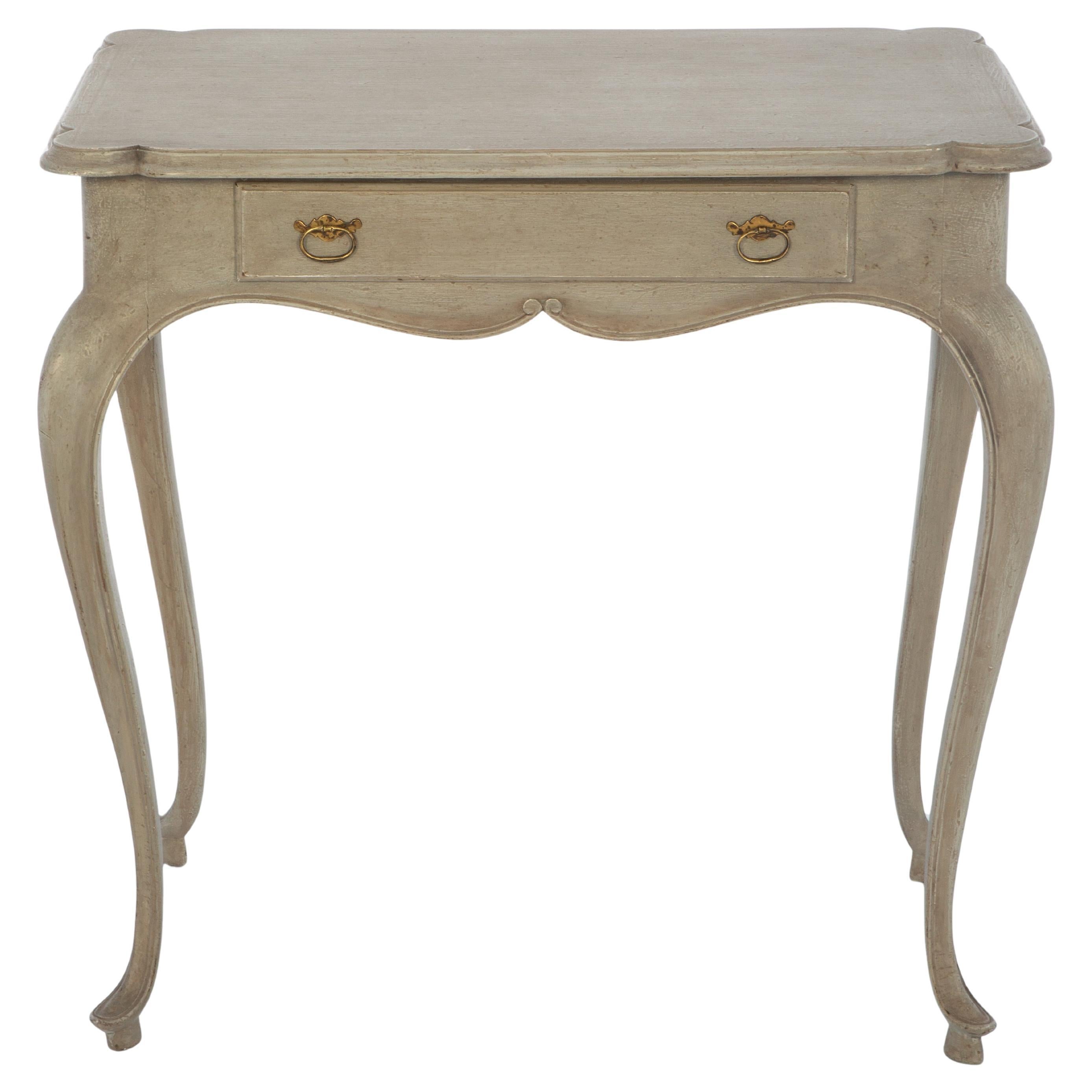 Vintage Painted Italian Tea Table with Single Drawer For Sale
