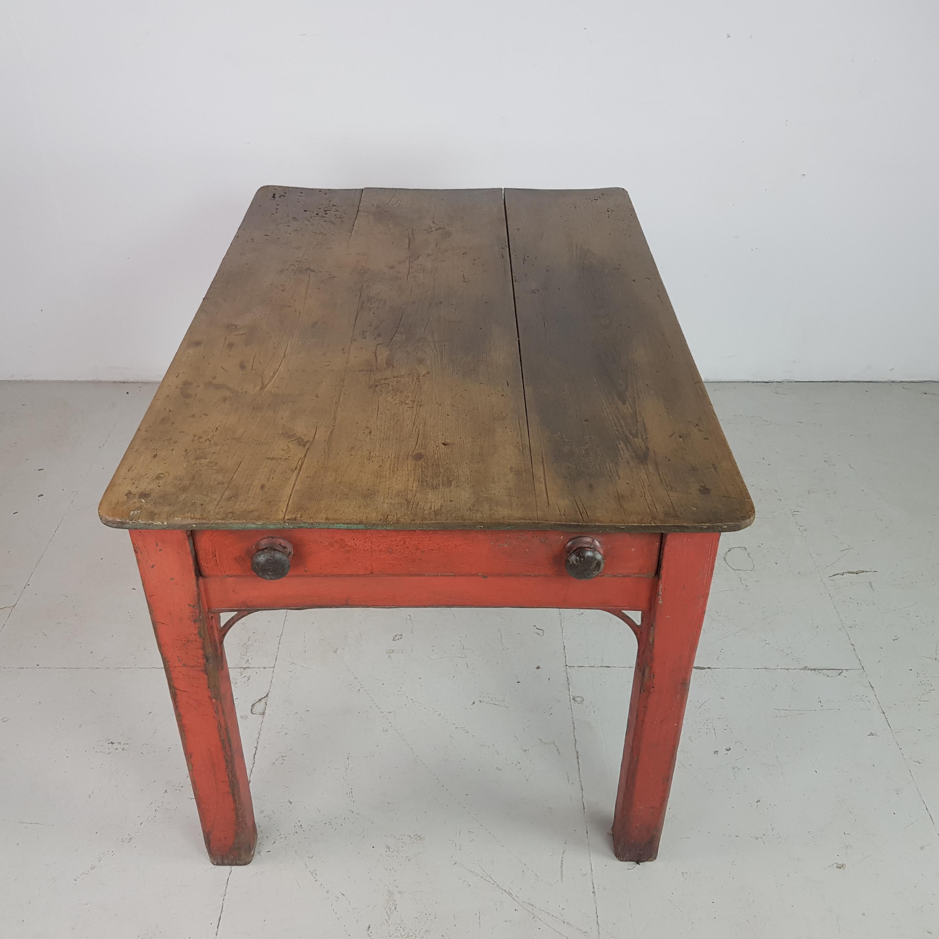 20th Century Vintage Painted Kitchen Table For Sale