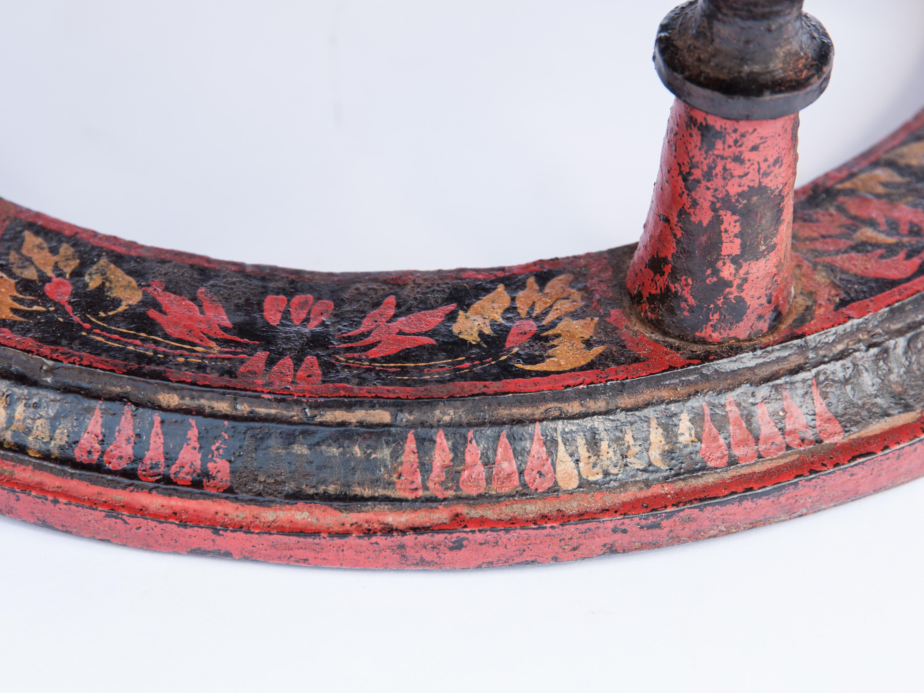 Vintage Painted Lacquer Tray on Stand, Shan of Burma, Early to Mid-20th Century 2