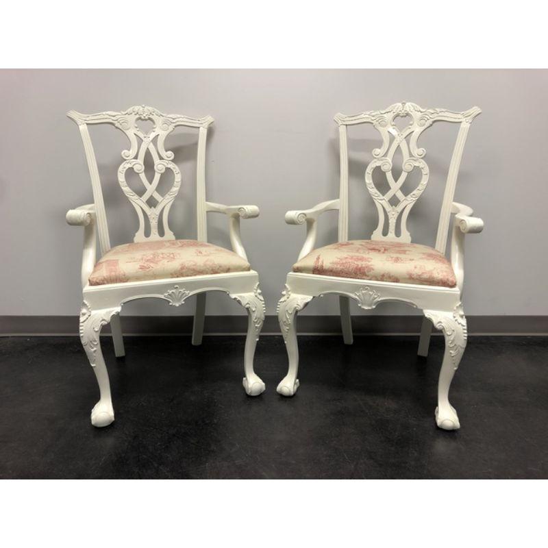 Painted Mahogany Chippendale Ball in Claw Arm Chairs - Pair 6