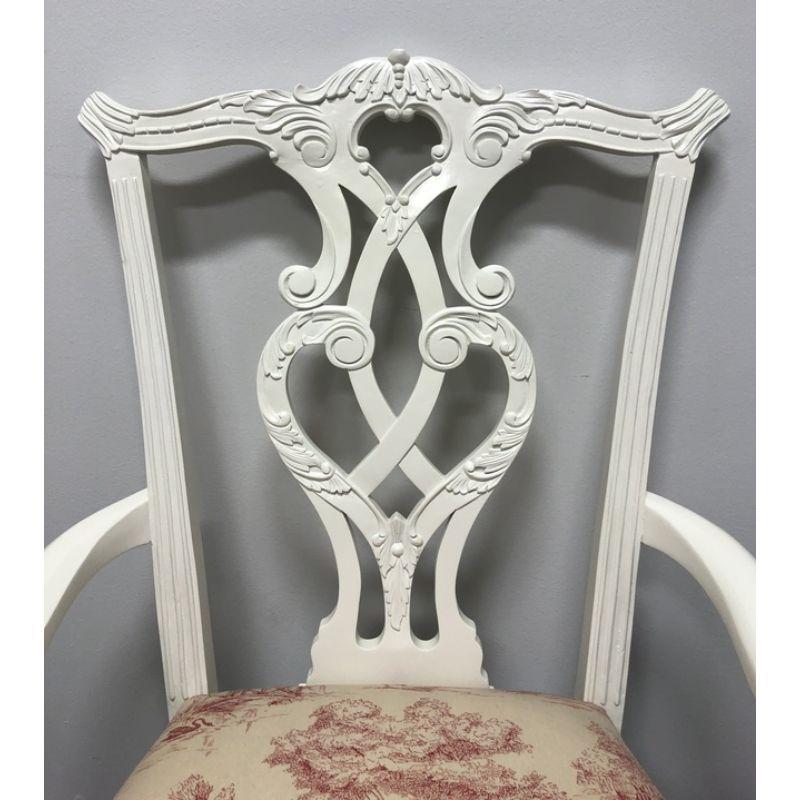 Painted Mahogany Chippendale Ball in Claw Arm Chairs - Pair 1