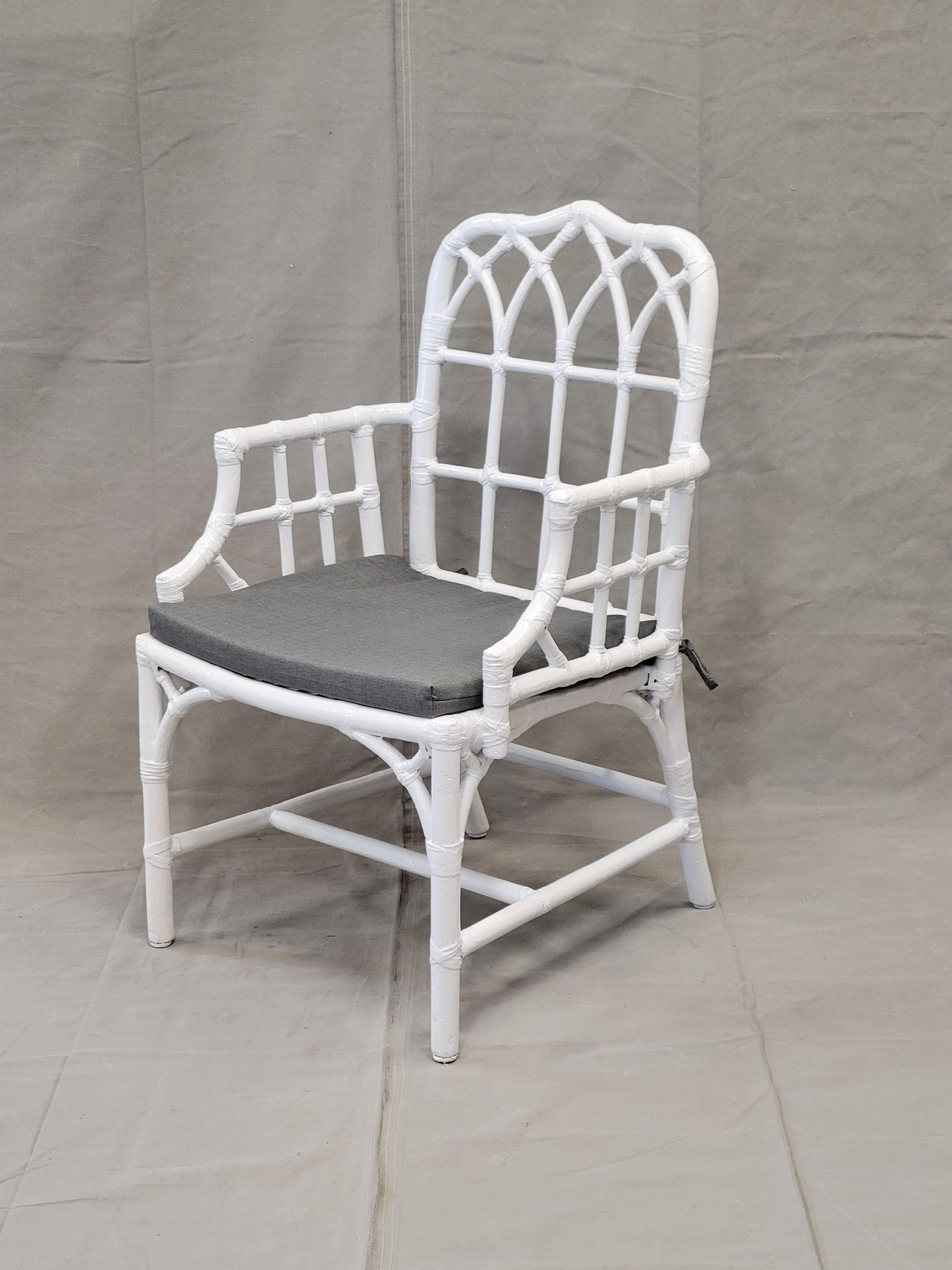 Sillones McGuire Vintage de bambú pintado - Juego de 4 Estadounidense en venta