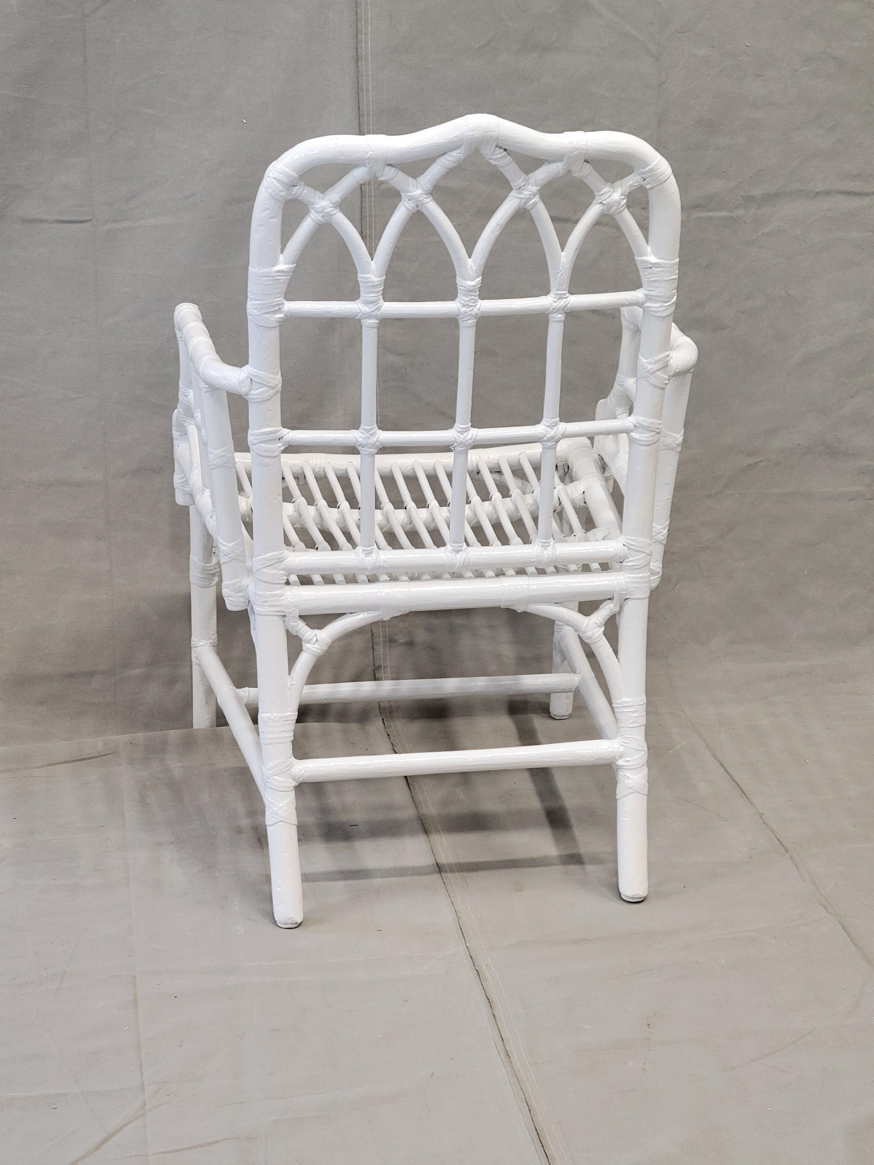 Sillones McGuire Vintage de bambú pintado - Juego de 4 Cuero en venta