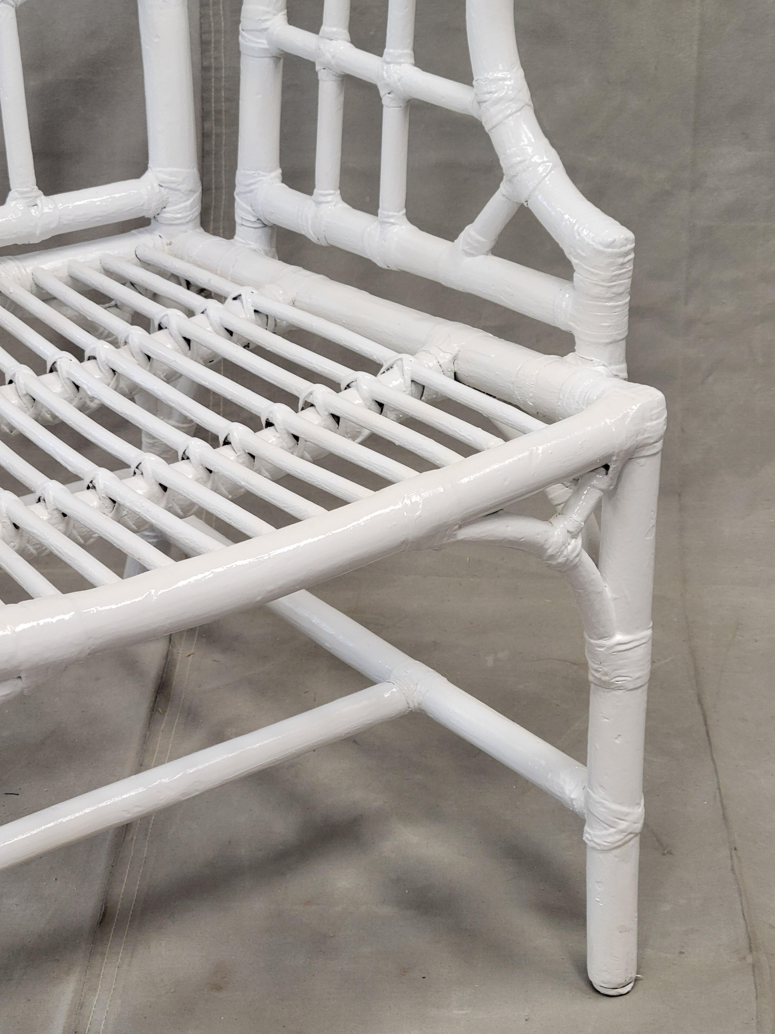 Sillones McGuire Vintage de bambú pintado - Juego de 4 en venta 2