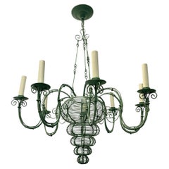 Vintage Painted Metal Chandelier